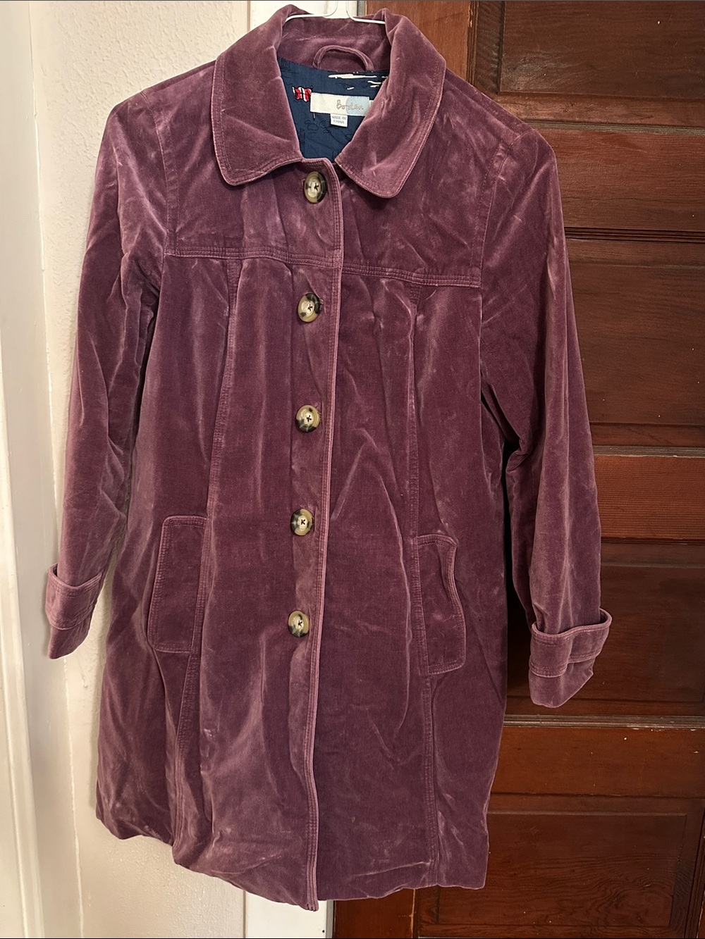 Boden Purple Velvet Jacket Size 8P
